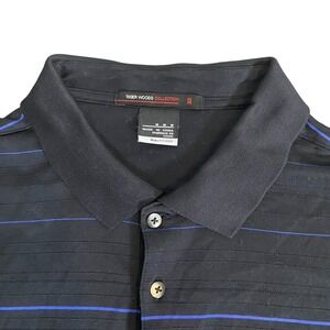 Tiger Woods Collection Polo Shirt Mens Medium Black Dri Fit Performance‎ Nike